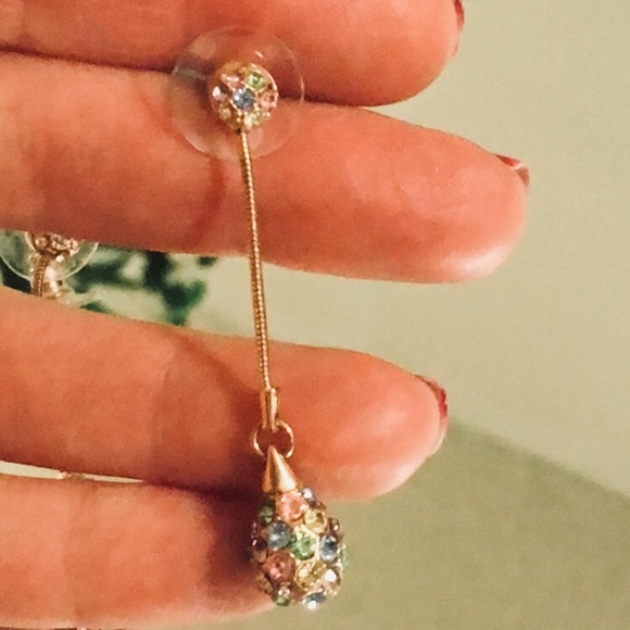 14 KGF Rose Gold Multi Color Pastel Earrings - Picture 6 of 7